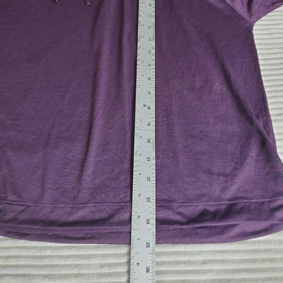 Athleta Vapor Hooded Top Womens 1x Purple Short Sleeve Lightweight Cropped - Picture 9 of 9